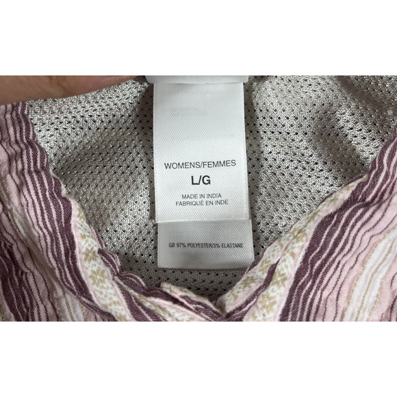 North Face Button Up Shirt Womens Large Seersucker Mesh Hiking Fishing Stripe - Picture 4 of 12